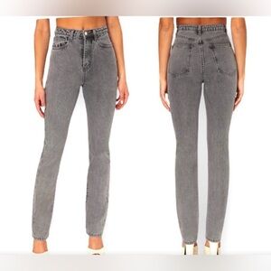NWT We Wore What Designer Gray Stone Washed “The Icon” Slim Fir Denim Jeans